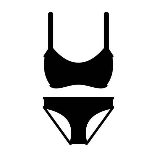Underkläder För Kvinnor Eller Strandklänning Ikon Bikini — Stock vektor