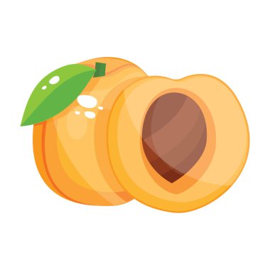 Vitamin zengini sağlıklı meyve, doldurulmuş kayısı ikonu. 