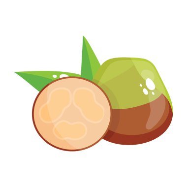 Sağlıklı beslenme, feijoa 'nın düz simgesi. 