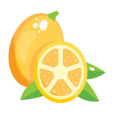 Ucuz diyet meyvesi, limon ikonu. 