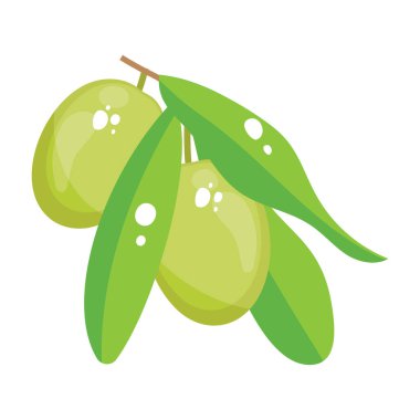 Düz ekşi mango ikonu, yaz mevsimi meyvesi 