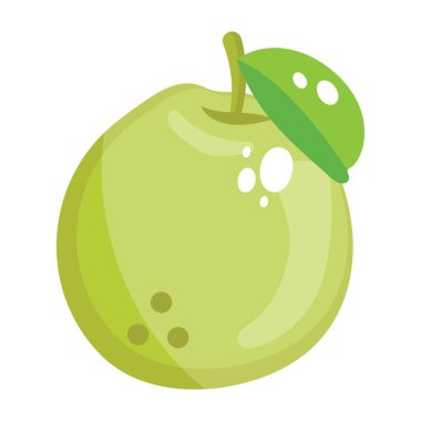 Terkedilmiş bir guava meyvesi, düz stil simgesi 