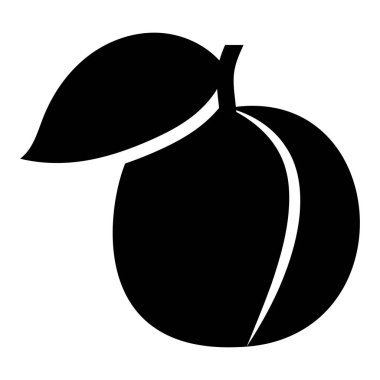 Prunus meyveyi severdi, düz erik ikonu. 