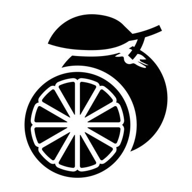 C vitamini açısından zengin turunçgil meyvesi, bir greyfurt simgesi düz tasarım. 