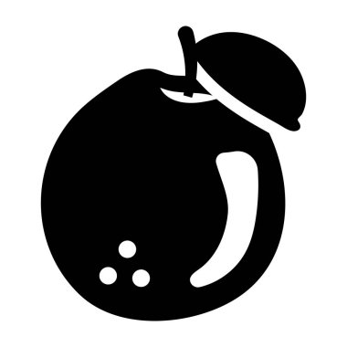 Terkedilmiş bir guava meyvesi, düz stil simgesi 