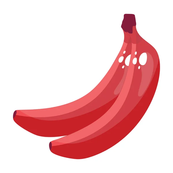 Par Banana Vermelha Ícone Fruta Desenho Vetorial Preenchido — Vetor de Stock