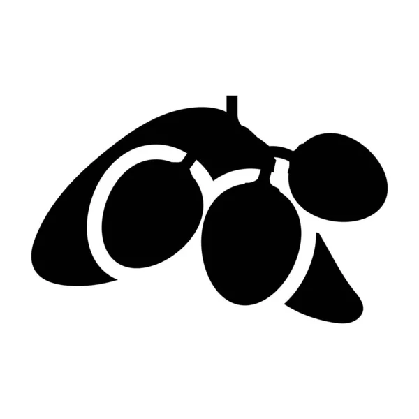 Icono Plano Las Cerezas Negras Dieta Saludable — Archivo Imágenes Vectoriales