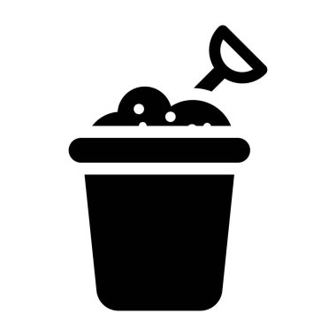 Dondurma kasesi ikonu tasarımı, tatlı tarzı 