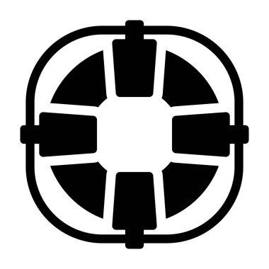 Hava, can simidi veya lastik tüp ikonu tasarımlı bir güvenlik lastiği  