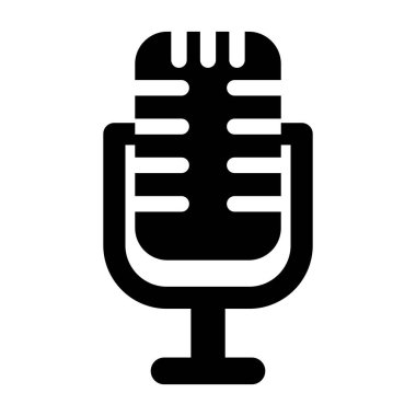 Bir elektronik şarkı söyleyen mikrofon vektör biçimi, girdi aygıtı simgesi 