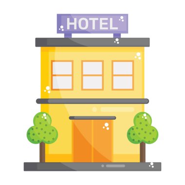 Modern tarzda bir otel binası. 