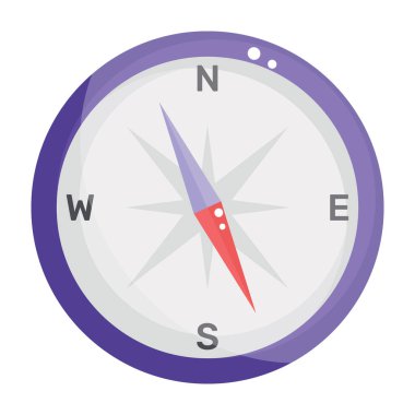 Farklı kutuplarda pusula tasvir eden iğneli bir navigasyon cihazı. 