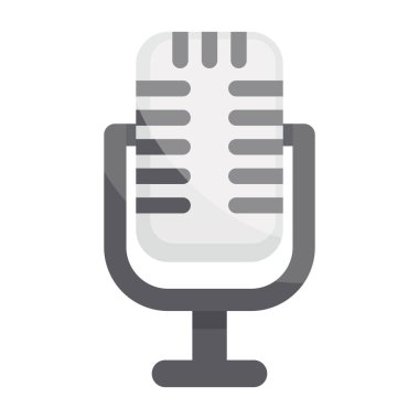 Bir elektronik şarkı söyleyen mikrofon vektör biçimi, girdi aygıtı simgesi 