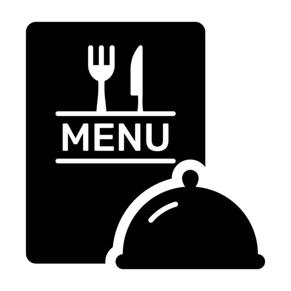 Menu Gastronomique Avec Cloche Icône Des Services Restauration Design — Image vectorielle