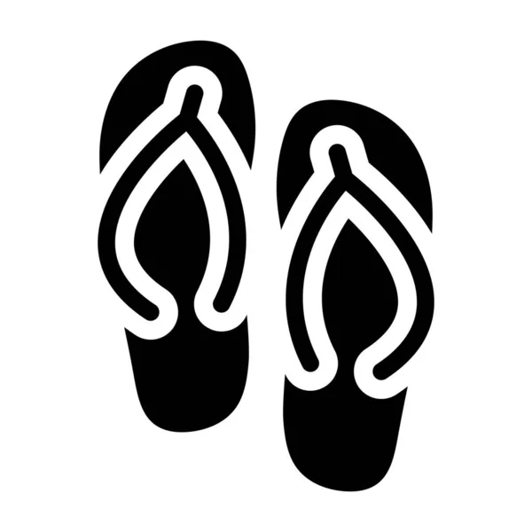 Alkalmi Lábbeli Két Csíkkal Amelyek Flip Flops Vektorra Jellemzőek — Stock Vector