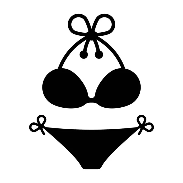 Icono Bikini Con Estilo Ropa Mujer — Archivo Imágenes Vectoriales