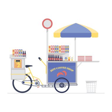 Modern düz çizim tarzında temel kahvaltı burrito konsepti 