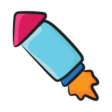 Kutlama fişeğinin elle çizilmiş tasarımı