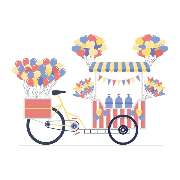 Colorful Balloons Cart Vector Design Balloon Selling Concept — Stock Vector