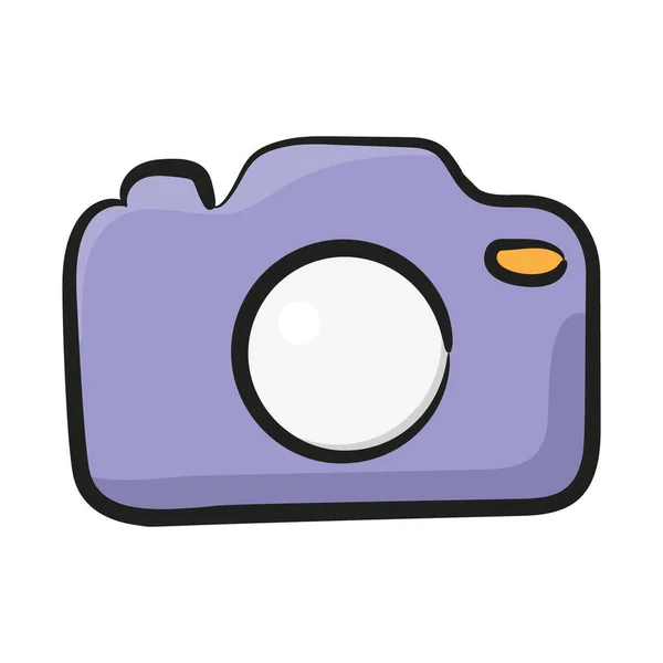 Fotografie Camera Trendy Stijl Doodle Icoon Voor Web Mobiele Site — Stockvector