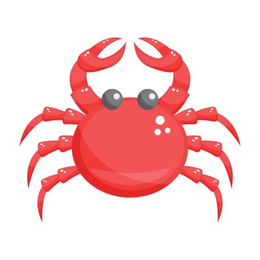 Yengeç simgesi tasarımı, deniz ürünleri vektörü 