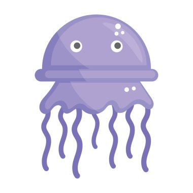 Modern düzenlenebilir dizaynda denizanasının şirin simgesi 