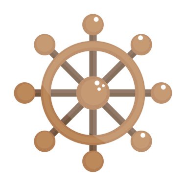 Gemi dümeni, düz simge içinde gemi dümen vektörü 