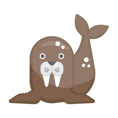 Etçil memeli türü, su samuru simgesi düz stil 