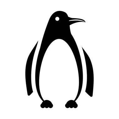 Uçamayan büyük bir deniz kuşunun simgesi, penguen vektörü 