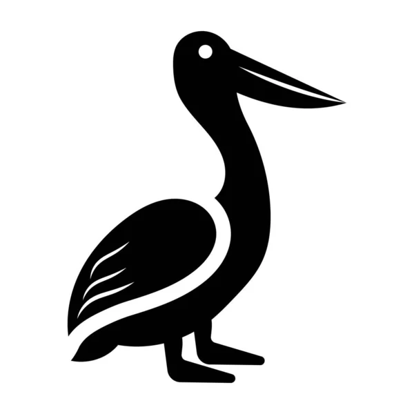 ペリカンの大型水鳥のアイコンのデザイン — ストックベクタ