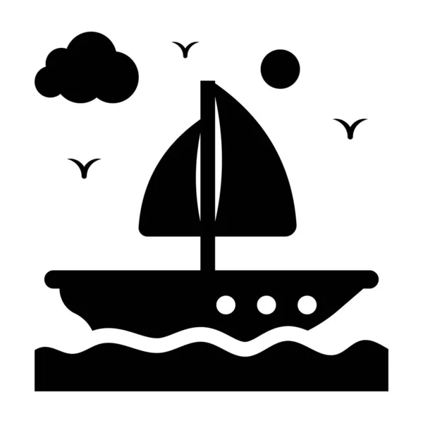 Watercraft Icon Design Toy Boat Vector — Stock Vector