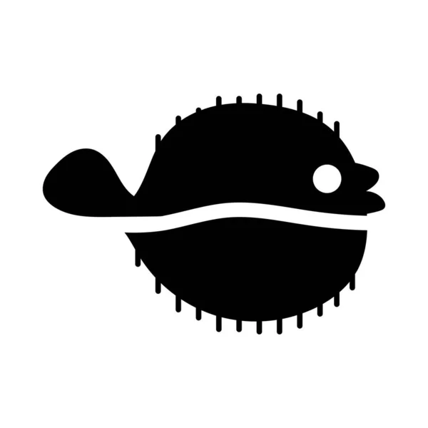 Cute Trendy Design Puffy Fish Icon — Stock Vector