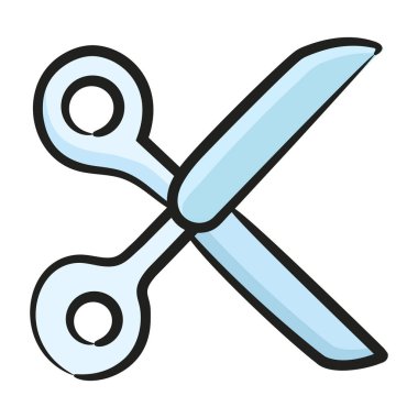 Makas vektörünü kesmenin el çizimi tasarımı 