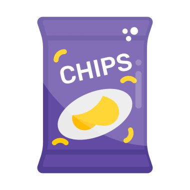 Brand chips packet used in snack time clipart
