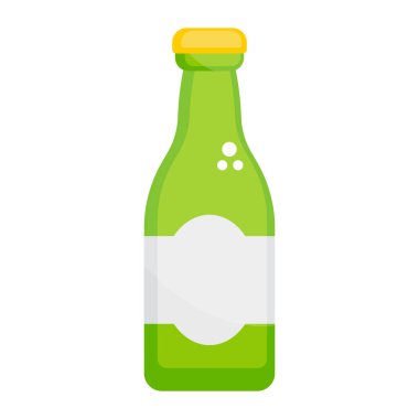 Alkolik bir içeceğin düz simge tasarımı