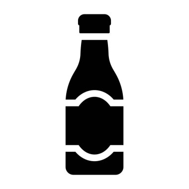 Alkolik bir içeceğin düz simge tasarımı