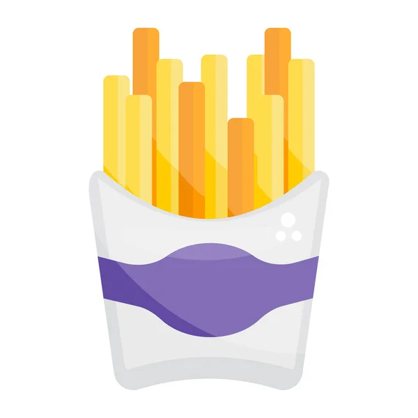 Batatas Fritas Lanches Design Ícone Plana — Vetor de Stock