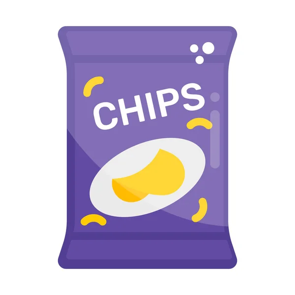 Paquete Chips Marca Utilizado Hora Merienda — Vector de stock