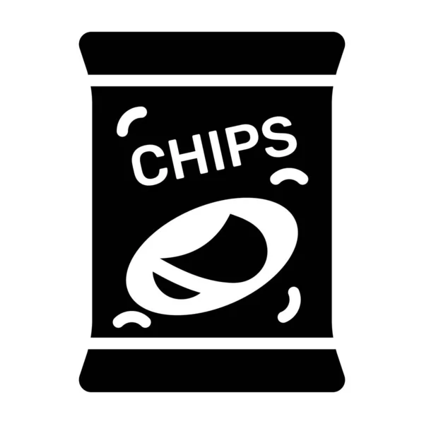 Paquete Chips Marca Utilizado Hora Merienda — Vector de stock