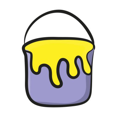 El çizimi boya kovası, sıvı sanat kovası. 