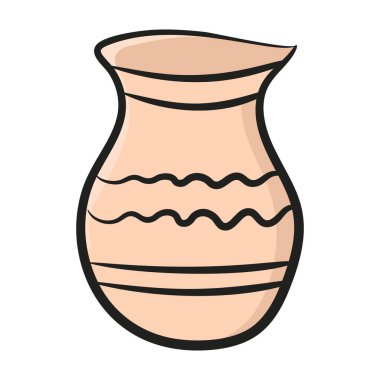 El yapımı çömlek ikonu, el yapımı kil kaplar. 