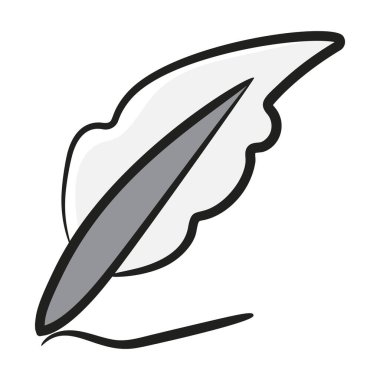 Kaligrafi el çizimi simgesi, tüy kalem 