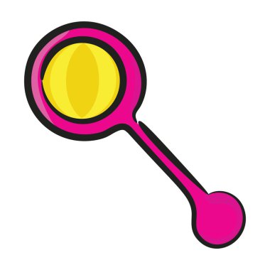 Bebek çıngırağı ve gürültü vektörünün Doodle simgesi tasarımı 