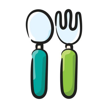 Çatal çatal ve bıçak ikonu karalama tasarımı 