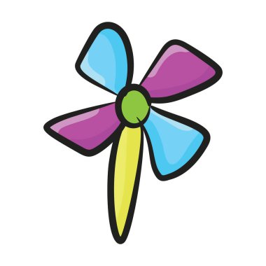 Çocuk oyuncağı, fırıldak ikonu tasarımının karalama simgesi 