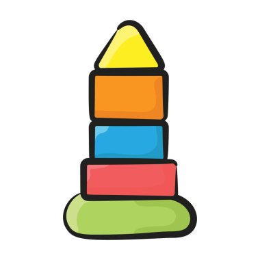 Çocuk oyuncakları, rock karalama ikonu bir yığın vektör tasarımı 