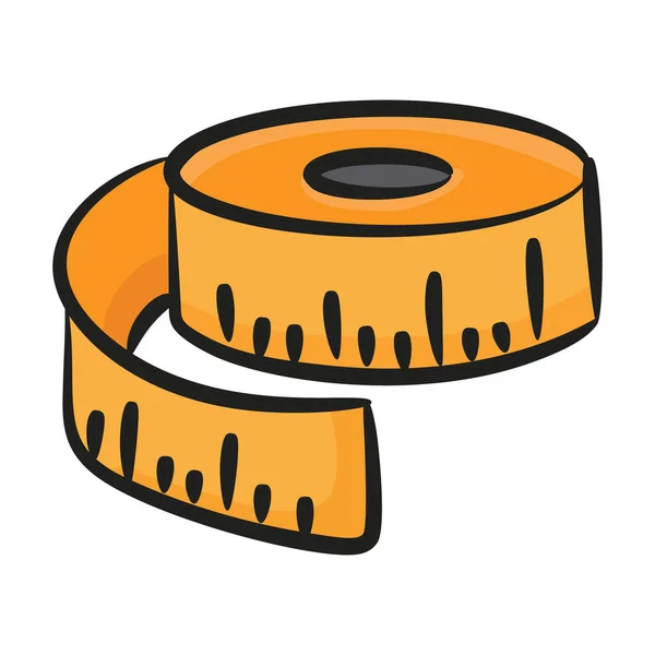 Inches Tape Doodle Icoon Van Meetlint Vector Ontwerp — Stockvector