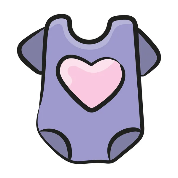 Vêtements Pour Bébés Icône Tenue Bébé Dans Conception Doodle — Image vectorielle