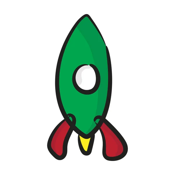 Rakete Raketenwerfer Ikone Doodle Design — Stockvektor