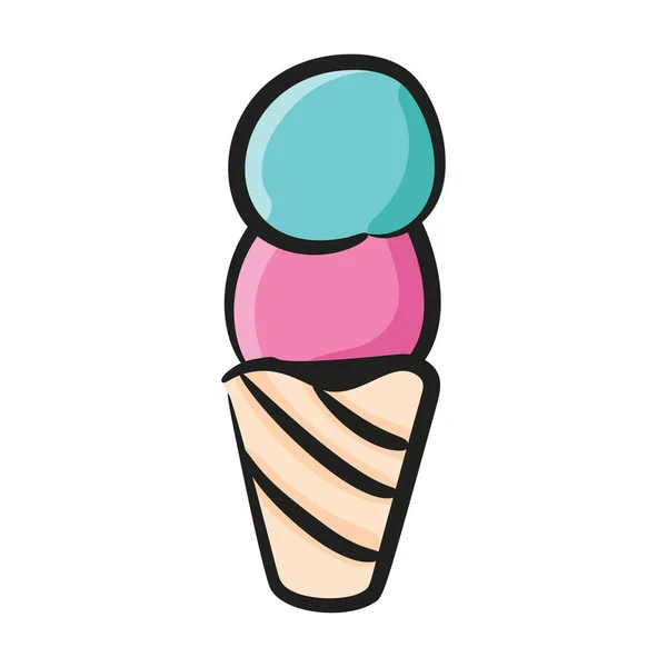Замороженные Продукты Вафельном Конусе Рожок Мороженого — стоковый вектор